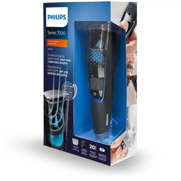 Philips BEARDTRIMMER Series 7000 Regolabarba con sistema aspirante BT7202/16 , 102250 , Immagine 12