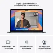 Apple MacBook Air 15'' M4 chip 10-core CPU 10-core GPU, 16GB, 256GB SSD - Mezzanotte