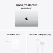 Apple MacBook Pro 16": Chip M4 Max con cpu 14 core e gpu 32 core, 1TB SSD - Argento