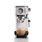 Ariete 1381 Macchina da caffè con manometro, compatibile con caffè in polvere e cialde ESE, 1300 W, Capacità 1,1 L, 15 bar di pressione, Filtro 1 o 2 tazze, Dispositivo Cappuccino Bianco