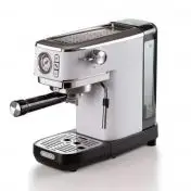 Ariete 1381 Macchina da caffè con manometro, compatibile con caffè in polvere e cialde ESE, 1300 W, Capacità 1,1 L, 15 bar di pressione, Filtro 1 o 2 tazze, Dispositivo Cappuccino Bianco