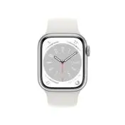 Apple Watch Series 8 GPS + Cellular 41mm Cassa in Alluminio color Argento con Cinturino Sport Band Bianco - Regular