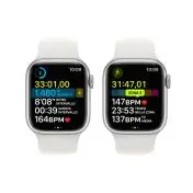 Apple Watch Series 8 GPS + Cellular 41mm Cassa in Alluminio color Argento con Cinturino Sport Band Bianco - Regular