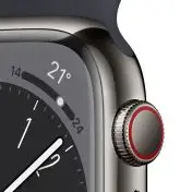 Apple Watch Series 8 GPS + Cellular 45mm Cassa in Acciaio Inossidabile color Grafite con Cinturino Sport Band Mezzanotte - Regular