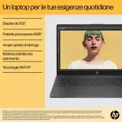 HP 15-fc0041nl AMD Ryzen™ 5 7520U Computer portatile 39,6 cm (15.6") Full HD 8 GB LPDDR5-SDRAM 256 GB SSD Wi-Fi 6 (802.11ax) Windows 11 Home Grigio