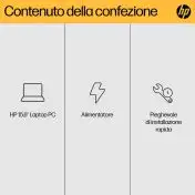 HP 15-fc0041nl AMD Ryzen™ 5 7520U Computer portatile 39,6 cm (15.6") Full HD 8 GB LPDDR5-SDRAM 256 GB SSD Wi-Fi 6 (802.11ax) Windows 11 Home Grigio