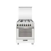 Glem Gas Cucina a Gas SA664MWH6 Bianco Opaco 90X60 con Forno Ventilato