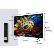 TCL 85C655 Televisione Smart TV 85 Pollici Qled 4K Serie C6 Dolby Vision Atmos Google TV Audio Onkyo