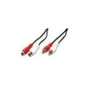 nuovaVideosuono 2xRCA-2xRCA 1.5m M-F cavo audio 1,5 m Nero, Rosso, Bianco