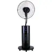 DCG Eltronic Ventilatore con umidificatore nero 40cm timer telecomando e potenza regolabile