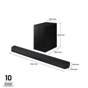 Samsung Soundbar HW-Q700D/ZF Serie Q, 9 Speaker, Wireless Dolby Atmos, Audio a 3.1.2 Canali, Q-Simphony, Compatibile con Alexa e Google Assistant, Titan Black
