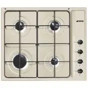 Smeg S64SAV piano cottura Beige Da incasso Gas 4 Fornello(i)