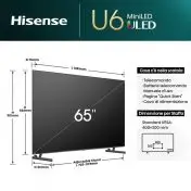 Hisense 65U69NQ Televisione Smart TV 65 Pollici Mini Led 4K Ultra Hd Wi-fi