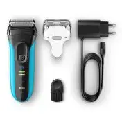 Braun Series 3 ProSkin 3040s Rasoio Barba Elettrico, Nero/Blu