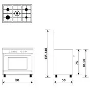 Glem Gas A855GX cucina Piano cottura Bianco A