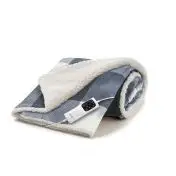 Imetec CaldoPlaid Tartan Grey Plaid Riscaldabile, Morbida Coperta Elettrica 160x120 cm, Basso Consumo, Tecnologia Adapto, Dispositivo di Sicurezza, Rapido Riscaldamento, 6 Temperature, Lavab