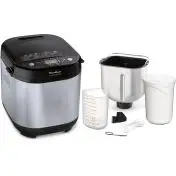 Moulinex OW240E Pain & Delices Macchina del Pane in Acciaio Inossidabile, con Funzione Yogurt, 20 Programmi Automatici di cui 3 Senza Glutine