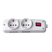nuovaVideosuono 30/26 prolunghe e multiple 1,5 m 6 presa(e) AC Interno Bianco