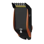Rowenta TN9300 Airforce Ultimate, Tagliacapelli, Sistema di Aspirazione Integrato che Cattura il 99% dei capelli, 17 Lunghezze di Taglio, Tagliacapelli 3 in 1, Nero e Arancione
