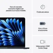 Apple MacBook Air 13'' M4 chip 10-core CPU 10-core GPU, 16GB, 512GB SSD - Mezzanotte