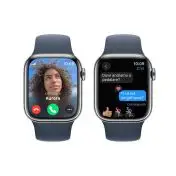 Apple Watch Series 9 GPS + Cellular Cassa 41mm in Acciaio inossidabile con Cinturino Sport Blu Tempesta - M/L