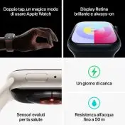 Apple Watch Series 9 GPS Cassa 45mm in Alluminio Mezzanotte con Cinturino Sport Loop Mezzanotte