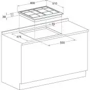 Hotpoint PCN 640 T (AN) R /HA piano cottura Antracite Da incasso 59 cm Gas 4 Fornello(i)