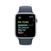 Apple Watch SE GPS Cassa 44mm in Alluminio Argento con Cinturino Sport Blu Tempesta - S/M
