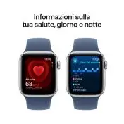 Apple Watch SE GPS + Cellular 40mm Cassa in Alluminio Color Argento con Denim Sport Band - S/M