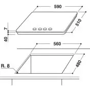 Whirlpool GMR 6422/IXL piano cottura Acciaio inossidabile Da incasso Gas 4 Fornello(i)