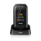 Brondi Amico Fedele 7,62 cm (3") Nero Telefono per anziani