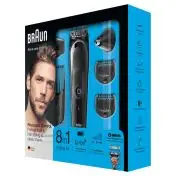 Braun Multigroomer Rifinitore 8-In-1 Tutto-In-1 MGK5060 Rasoio Barba Elettrico, Rifinitore E Tagliacape