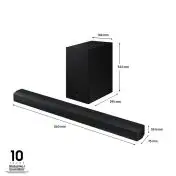 Samsung Soundbar HW-B650D/ZF Serie B, 4 Speaker, Wireless Dolby 5.1ch, Audio a 3.1 Canali, Surround sound expansion, Compatibile con Alexa e Google Assistant, Black