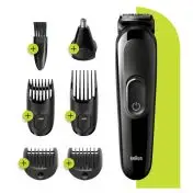Braun MGK3220 Regolabarba Uomo 6-In-1, Rifinitore Viso, Naso E Orecchie E Tagliacapelli. Nero
