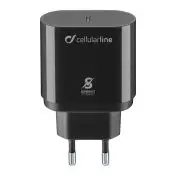 Cellularline USB-C Super Fast Charger PD 25W - Samsung A70, A80, A90, Note 10, Note 10+ Caricabatterie da rete USB-C Super Fast Charge PD 25W Nero