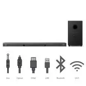 TCL Soundbar TS9030 Dolby Atmos 3.1 con subwoofer wireless per TV compatibile con Google Assistant & Apple Airplay (tecnologia RayDanz, Chromecast integrato, HDMI ARC, kit montaggio a parete
