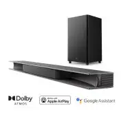 TCL Soundbar TS9030 Dolby Atmos 3.1 con subwoofer wireless per TV compatibile con Google Assistant & Apple Airplay (tecnologia RayDanz, Chromecast integrato, HDMI ARC, kit montaggio a parete