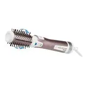 Rowenta Brush Activ Premium Care CF9540 Spazzola Rotante e Asciugante per Volume, Doppio Generatore di Ioni, con Setole Naturali, 1000 W, Rosa Cannella/Bianco/Alluminio