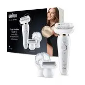 Braun Silk-épil 9 Flex 9-030 - Epilatore Elettrico Donna Bianco/Oro Con Testina Flessibile Per Un’Epilazione Più Semplice
