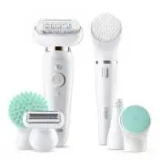 Braun Silk-épil 9 Flex 9-300 Beauty Set - Epilatore Elettrico Donna Bianco/Oro Con Testina Flessibile Per Un’Epilazione Più Facile