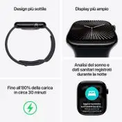 Apple Watch Series 10 Serie 10 GPS + Cellular 42mm Cassa in Alluminio color Jet Black con Sport Loop