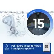 Samsung WW60A3120WE/ET lavatrice slim a caricamento frontale 6 kg Classe C 1200 giri/min, Porta bianca + Panel bianco