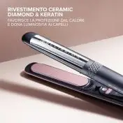 Bellissima Imetec Creativity Multistyle, Piastra per capelli Lisci o Mossi, Rivestimento ceramica, Particelle Diamante, Cheratina, Piastre Flessibili e Calde Anche Esternamente, 5 temperatur