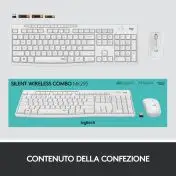 Logitech MK295 Kit Mouse e Tastiera Wireless – Tecnologia SilentTouch, Tastierino Numerico, Tasti Scelta Rapida, Tracciamento Ottico Avanzato, Ricevitore USB Nano, Senza Lag, Meno 90% di Rum