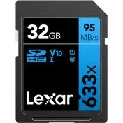 Lexar Professional 633x Scheda SD 32 GB, Scheda di Memoria SDXC UHS-I, U1, V10, Class 10, Fino a 95 MB/s di Lettura