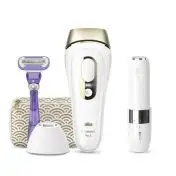 Braun Silk-expert Pro Pro 5 PL5139 Silk expert, Epilatore Luce Pulsata IPL, Sistema di Epilazione Permanente dei Peli Visibili per Donna, Bianco/Oro