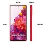 Samsung Galaxy S20 FE 4G, Processore Snapdragon 865, Display 6.5" Super AMOLED, 3 fotocamere posteriori, 128 GB Espandibili, RAM 6GB, , Batteria 4.500mAh, Hybrid SIM, Cloud Red
