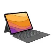 Logitech Combo Touch Custodia con Tastiera per iPad Air (4. gen - 2020) - Tastiera Retroilluminata Rimovibile, Trackpad Click-Anywhere, Smart Connector - Grigio.