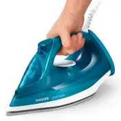 Philips Ferro da stiro a vapore 3000 Series, 2.400 W, Potenza costante di  40 g/min, Colpo di vapore da 180 g, Piastra in ceramica, Vapore verticale,  Colore blu (DST3031/20) 