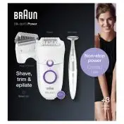 Braun Silk-épil 5 -825 Power Epilatore Donna Primi Utilizzi Delicato Con Filo Senza Interruzioni, Testina Radente, Cappuccio Regolator